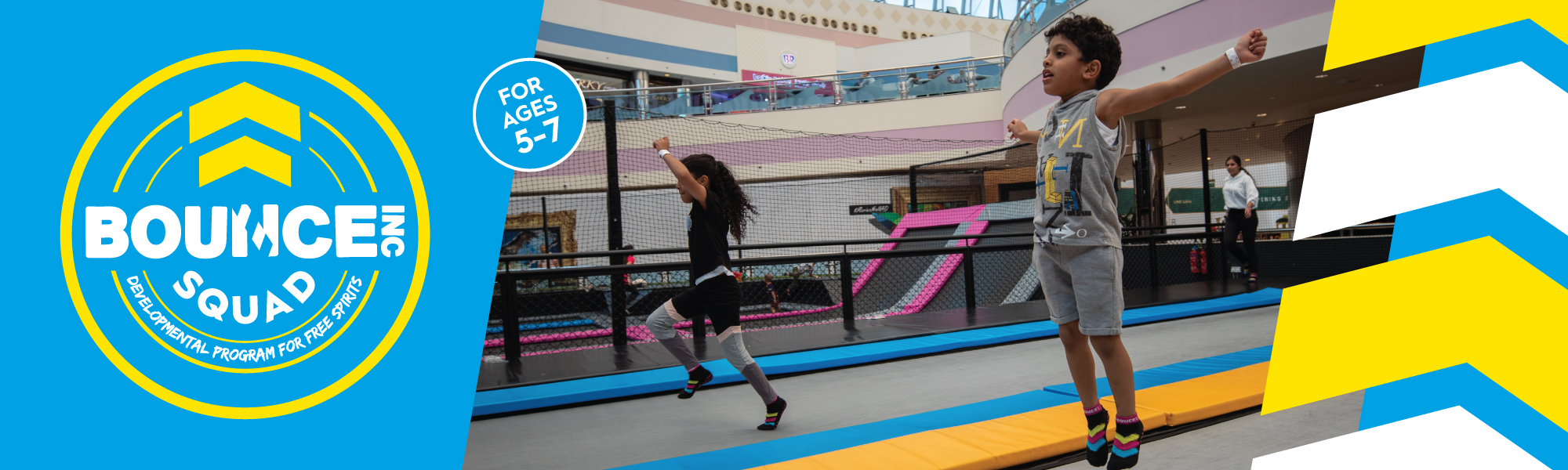 5-7 years old learning with Bounce Squad program